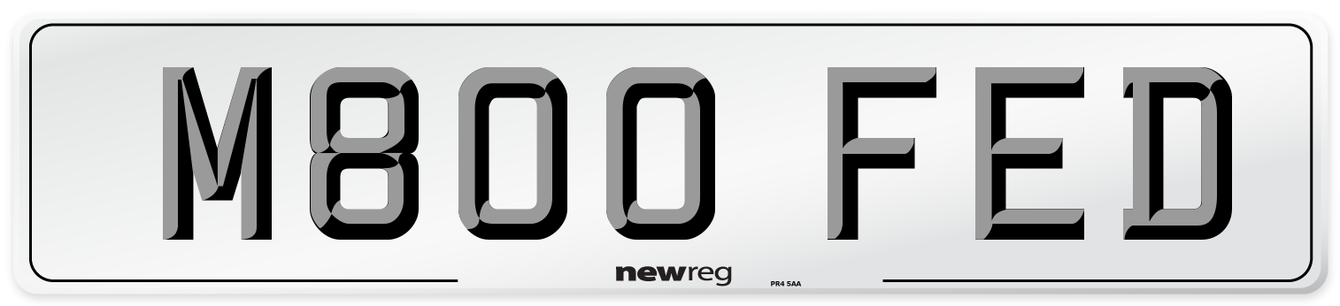 M800 FED Number Plate from New Reg